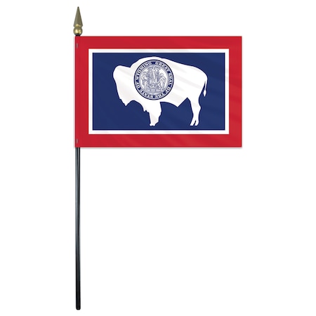 Global Flags Unlimited Wyoming Stick Flag 4"x6" E Gloss 200732